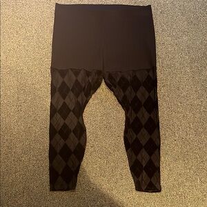 Plus size black Torrid sheer argyle tights